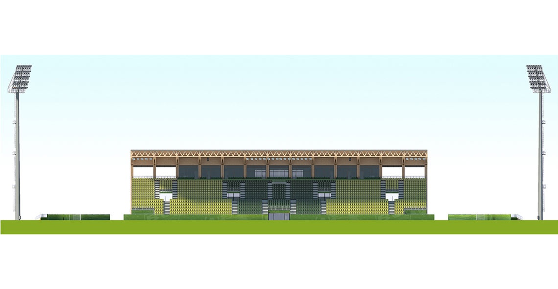 main stand front view